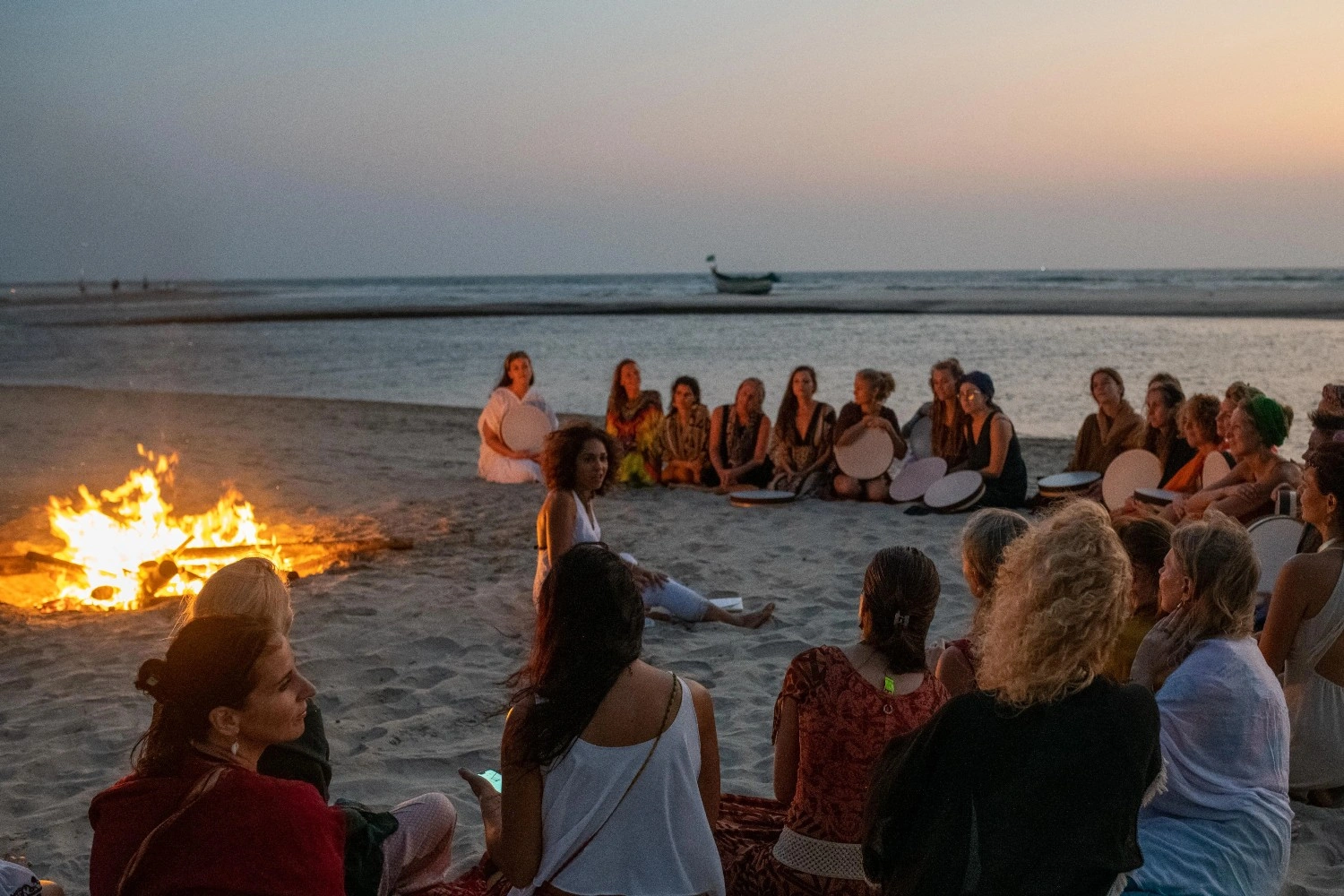 Bonfire evening on the beach